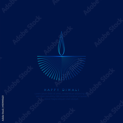 Abstract illustration of diya on Diwali celebration.