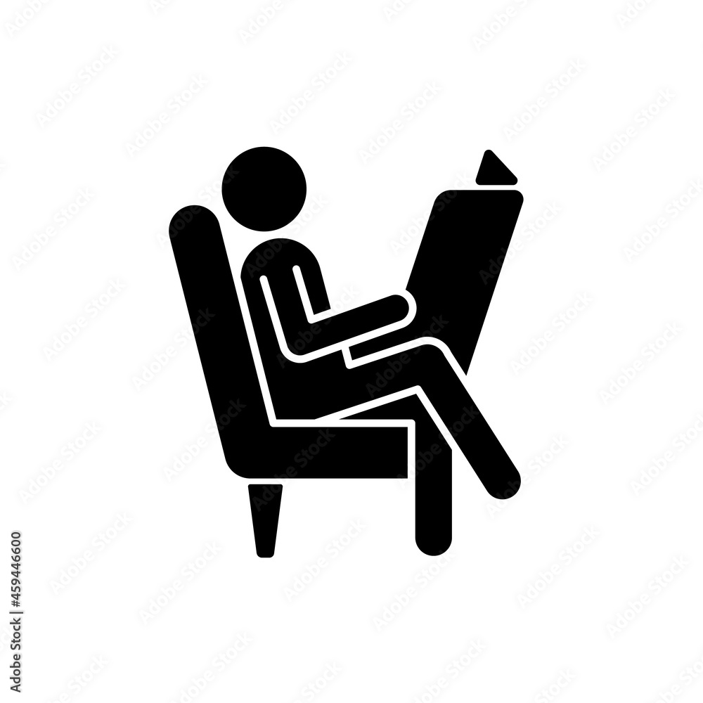 Read newspaper black glyph icon. Man sitting in armchair. Person reading latest news in paper. Human taking break from work. Silhouette symbol on white space. Vector isolated illustration Read newspaper black glyph icon. Man sitting in armchair. Person reading latest news in paper. Human taking break from work. Silhouette symbol on white space. Vector isolated illustration