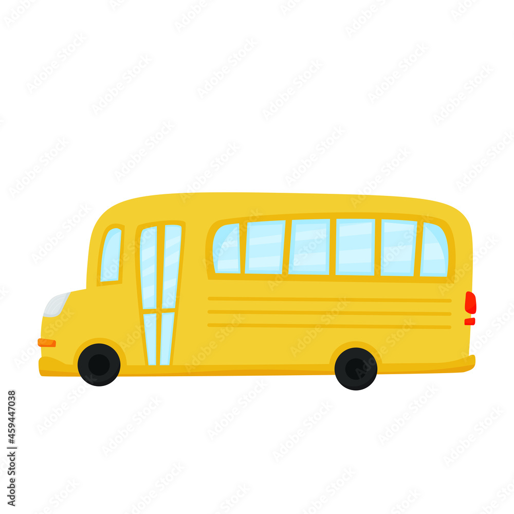 Yellow bus vector illustration isolated on white background