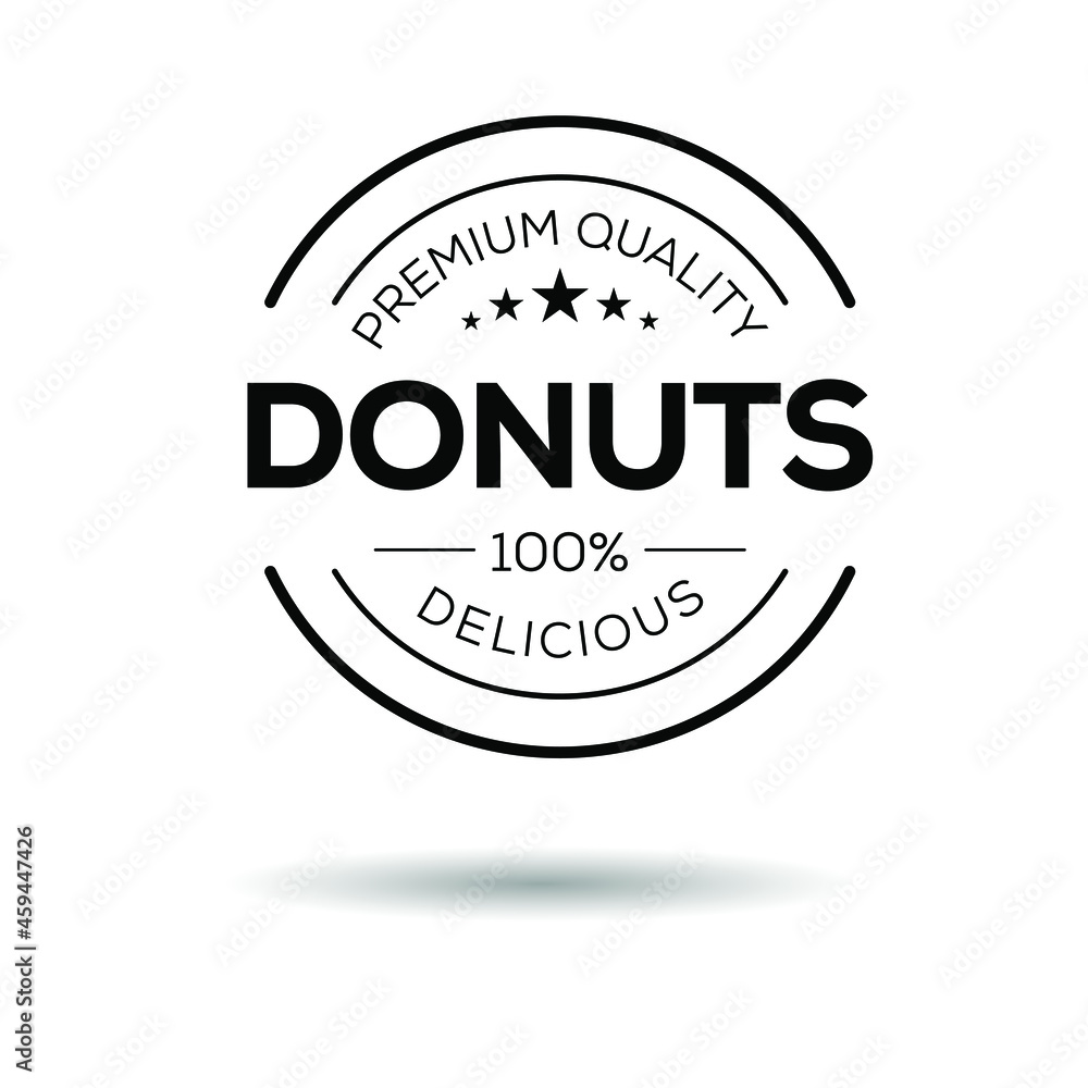 Creative (Donuts) logo, Donuts sticker, vector illustration.