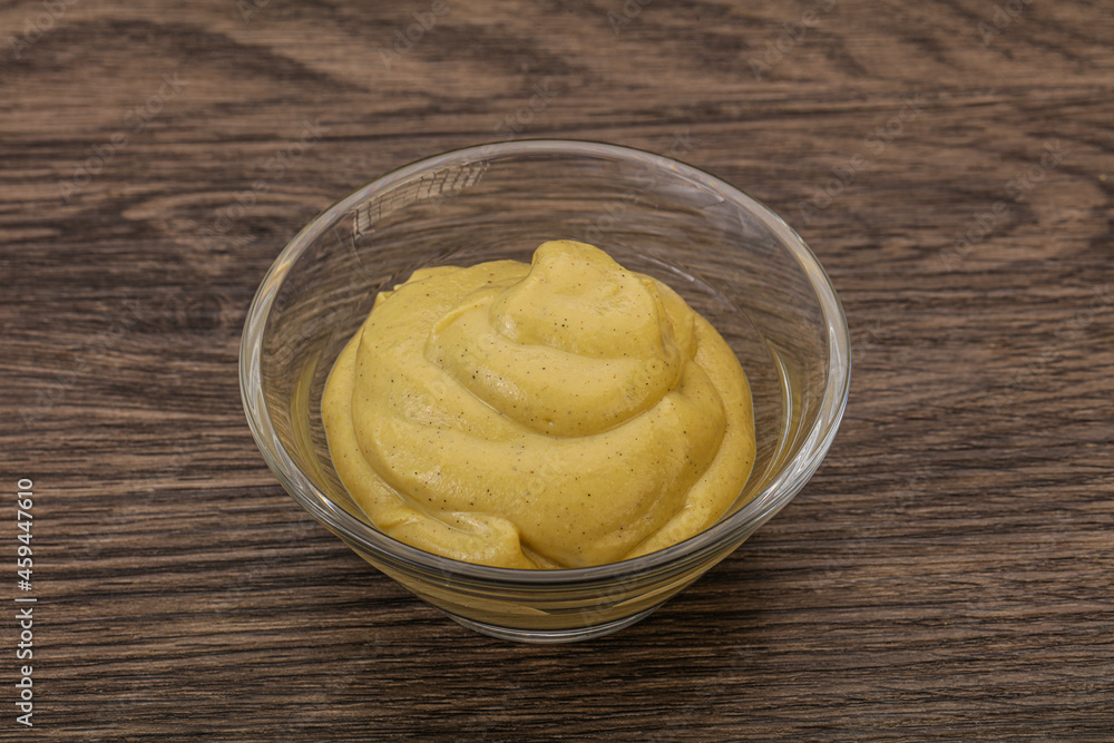 Dijon mustard sauce in the bowl Dijon mustard sauce in the bowl