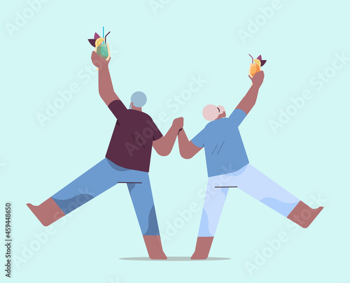 senior african american couple dancing old man and woman having fun active old age concept