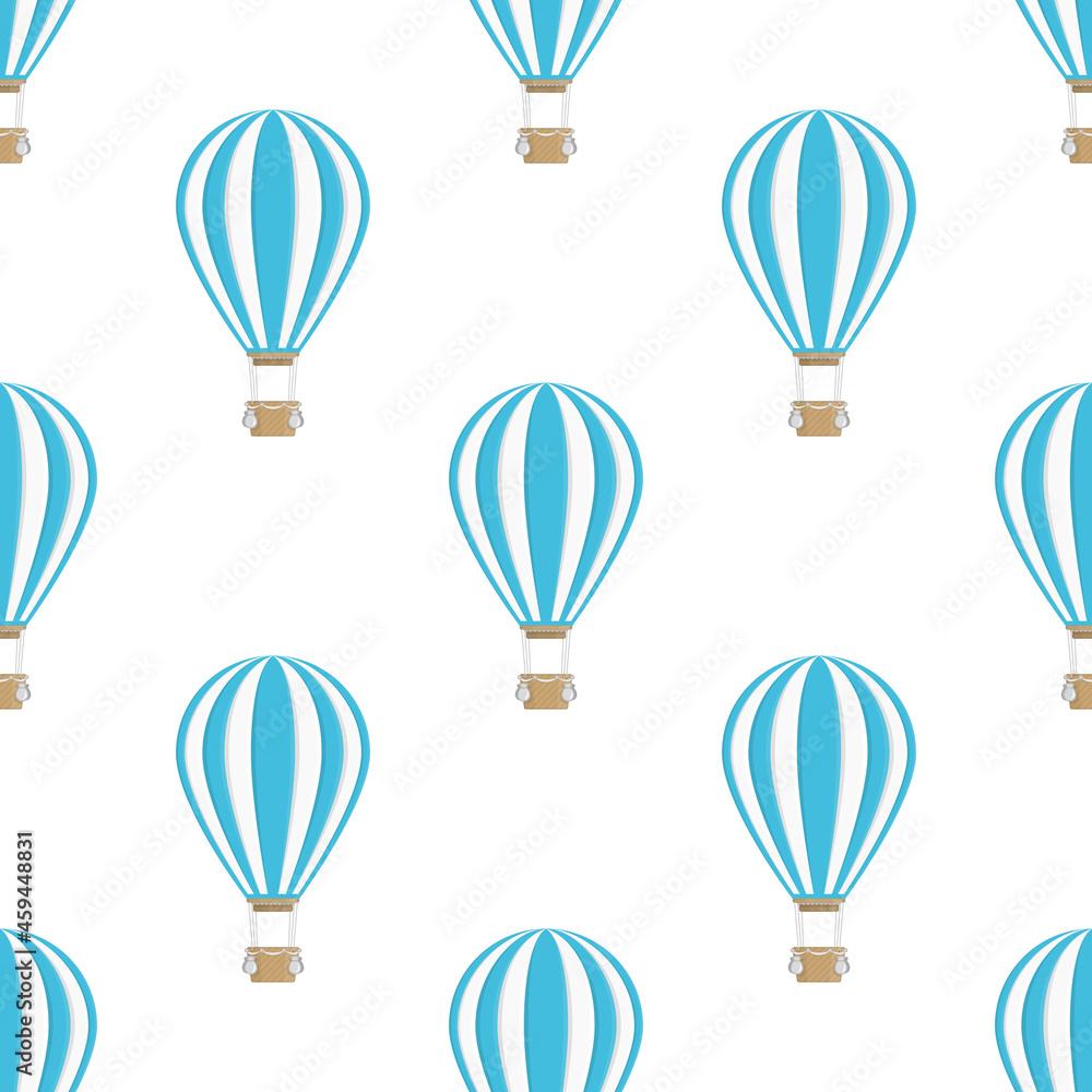 Air Balloon seamless background. Colorful Aerostat balloon texture. Travel, Vintage Transport concept. Vector illustration. EPS 10. Air Balloon seamless background. Colorful Aerostat balloon texture. Travel, Vintage Transport concept. Vector illustration. EPS 10.