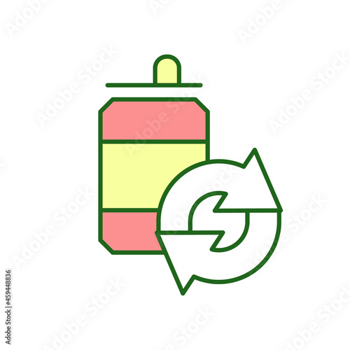 Skateboard upcycling RGB color icon. Waste upcycling movement. Environmental conservation process. Second life of old things. Isolated vector illustration. Simple filled line drawing