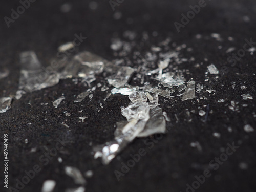 Close up shoot of broken glass photo