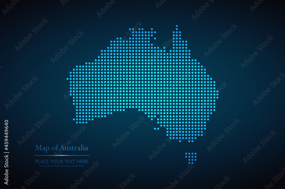 Dotted map of Australia. Vector EPS10