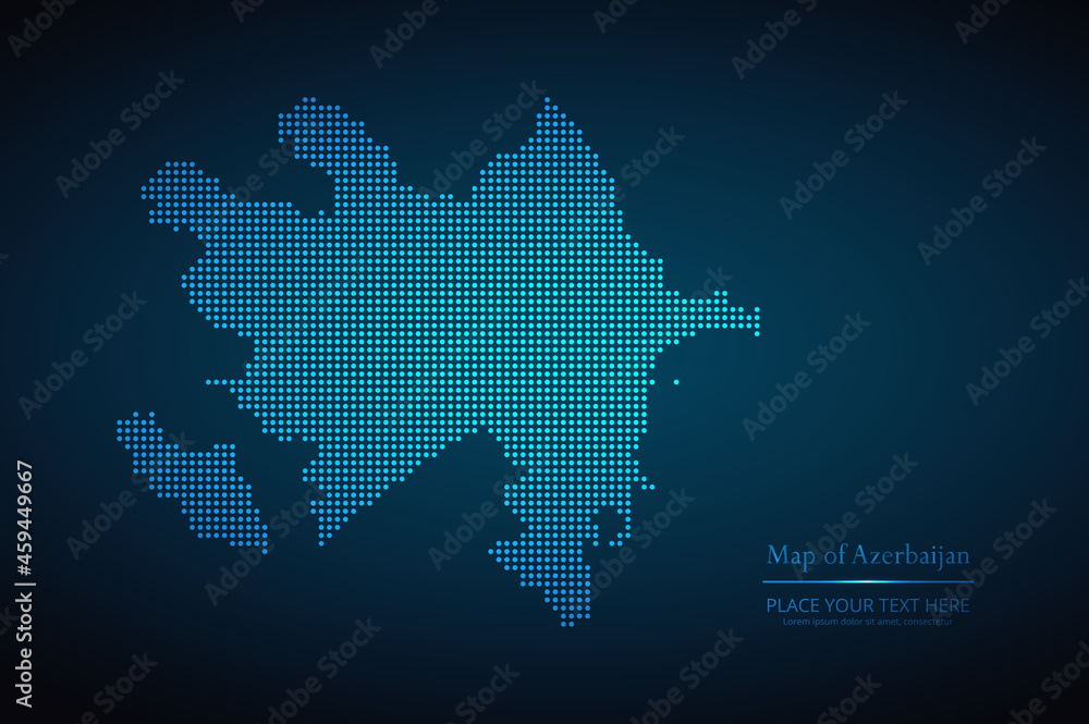 Dotted map of Azerbaijan. Vector EPS10