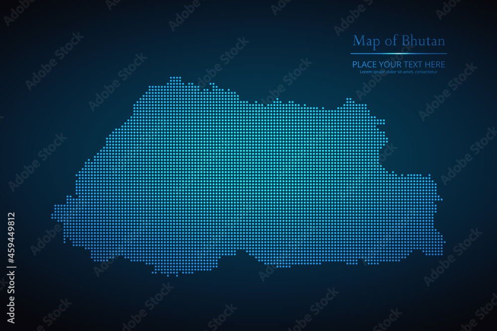 Dotted map of Bhutan. Vector EPS10