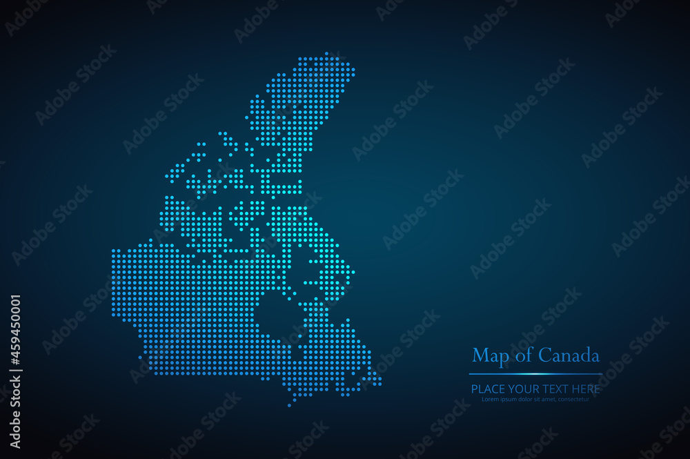 Dotted map of Canada. Vector EPS10