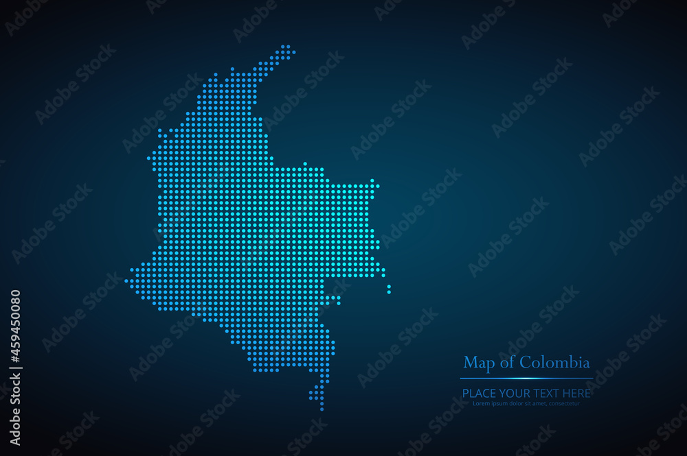 Dotted map of Colombia. Vector EPS10
