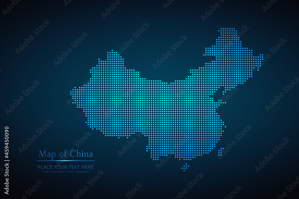 Dotted map of China. Vector EPS10