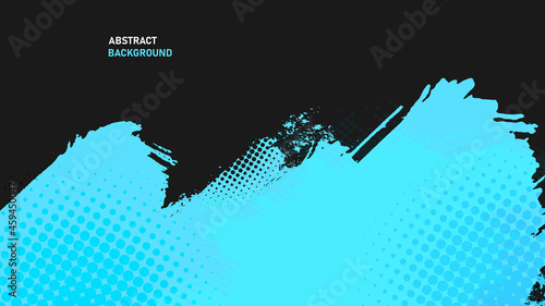 Black and blue abstract grunge background with halftone style.