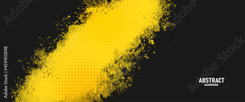 Black and Yellow abstract background with grunge texture. Vector illustration	
