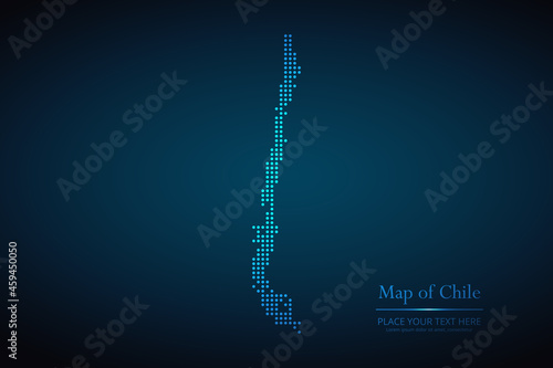 Dotted map of Chile. Vector EPS10