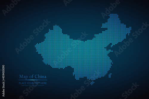 Dotted map of China. Vector EPS10