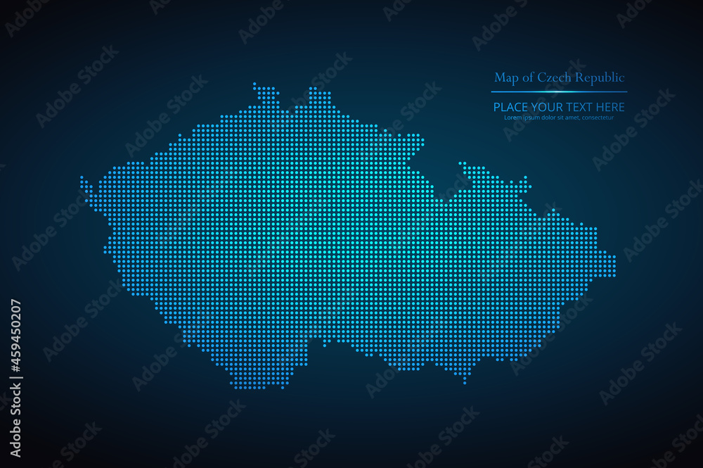 Dotted map of Czech Republic. Vector EPS10