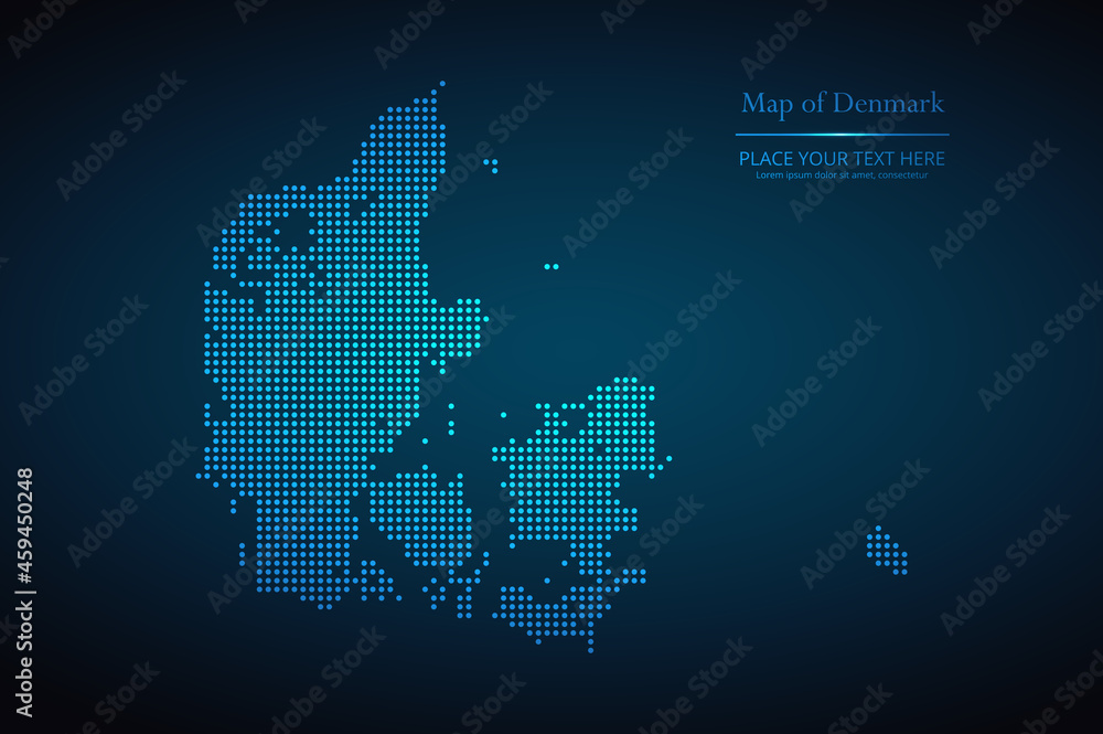 Dotted map of Denmark. Vector EPS10