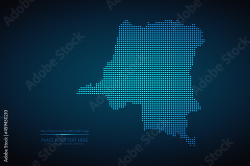 Dotted map of Democratic Republic of the Congo. Vector EPS10