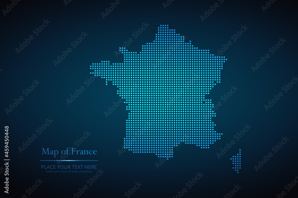 Dotted map of France. Vector EPS10