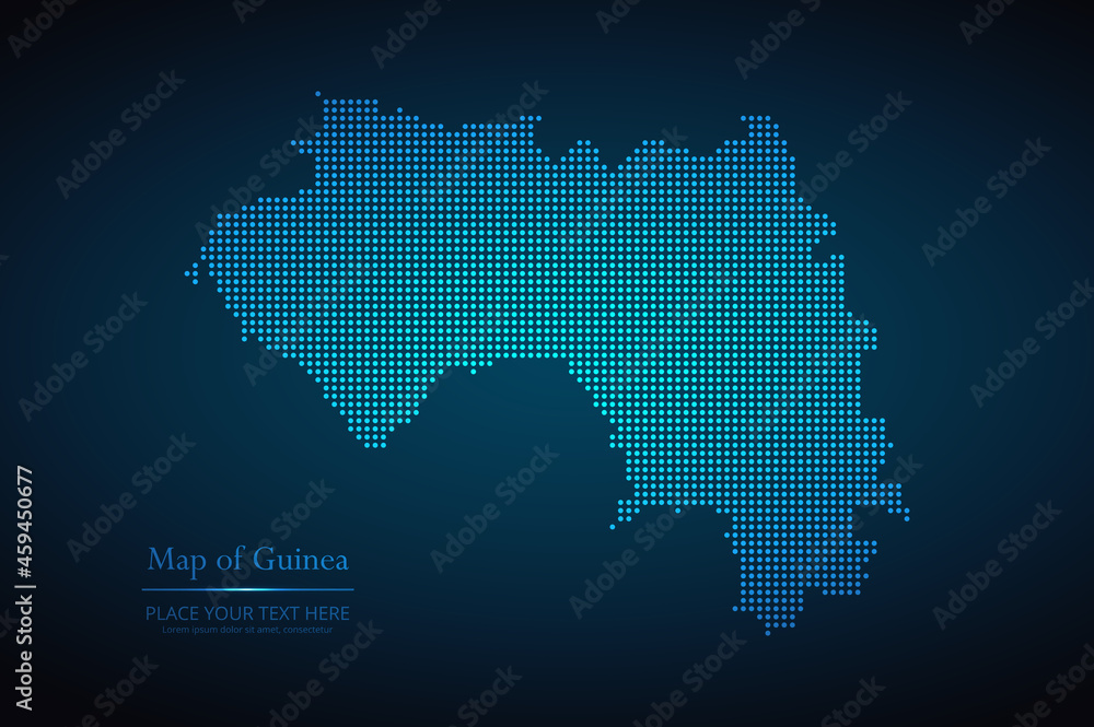 Dotted map of Guinea. Vector EPS10