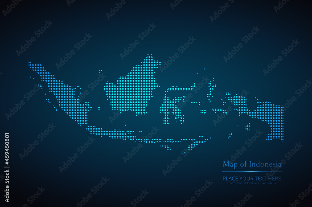Dotted map of Indonesia. Vector EPS10
