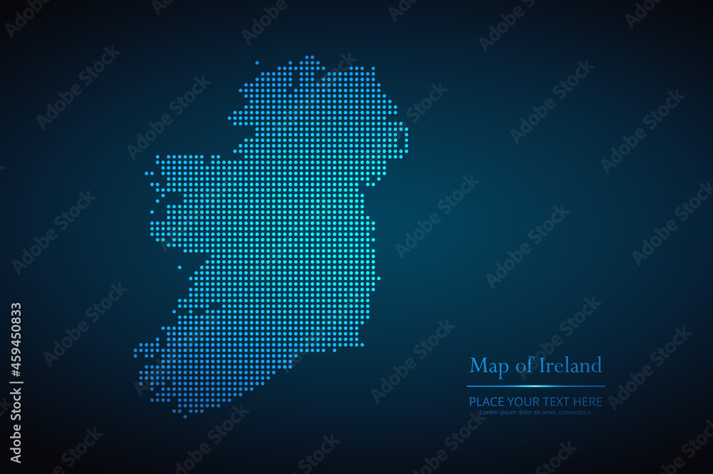 Dotted map of Ireland. Vector EPS10