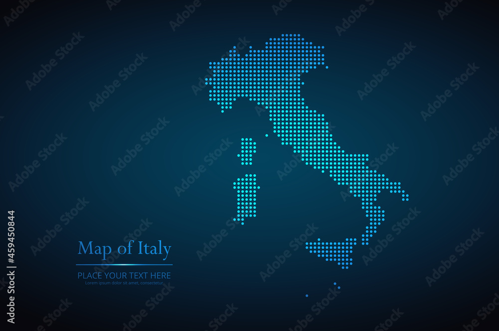 Dotted map of Italy. Vector EPS10