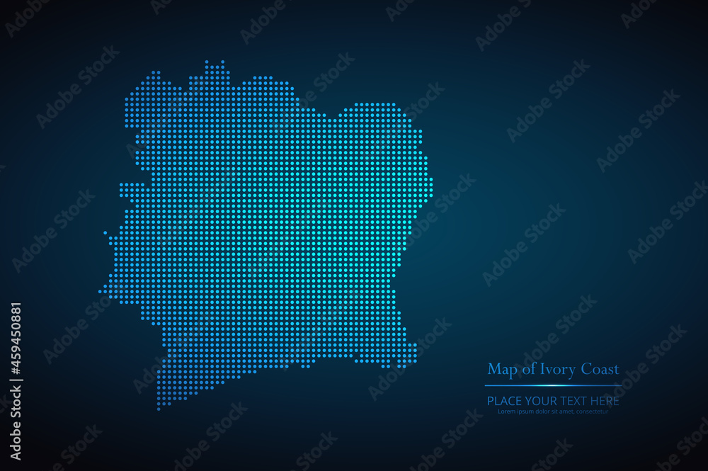 Dotted map of Ivory Coast. Vector EPS10