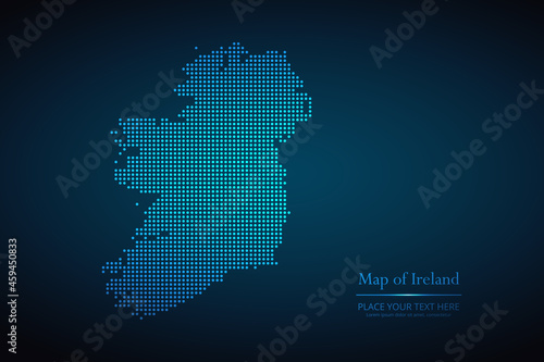 Dotted map of Ireland. Vector EPS10