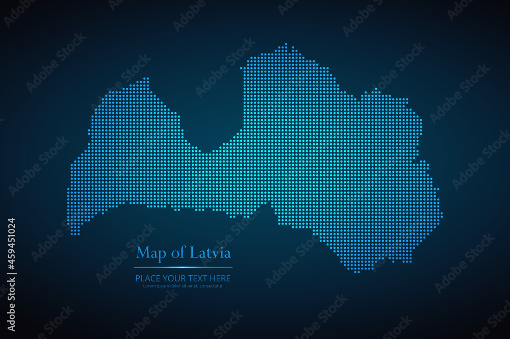 Dotted map of Latvia. Vector EPS10