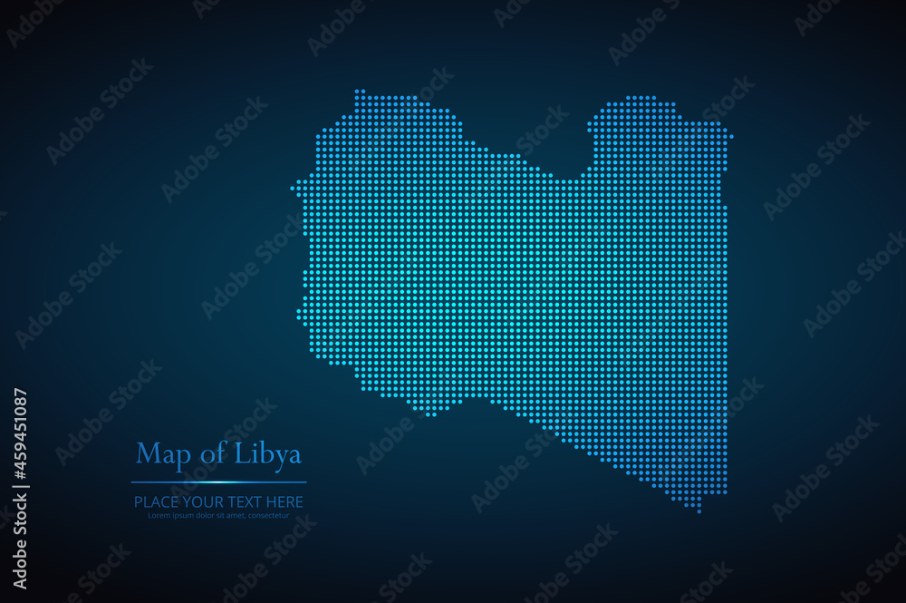 Dotted map of Libya. Vector EPS10