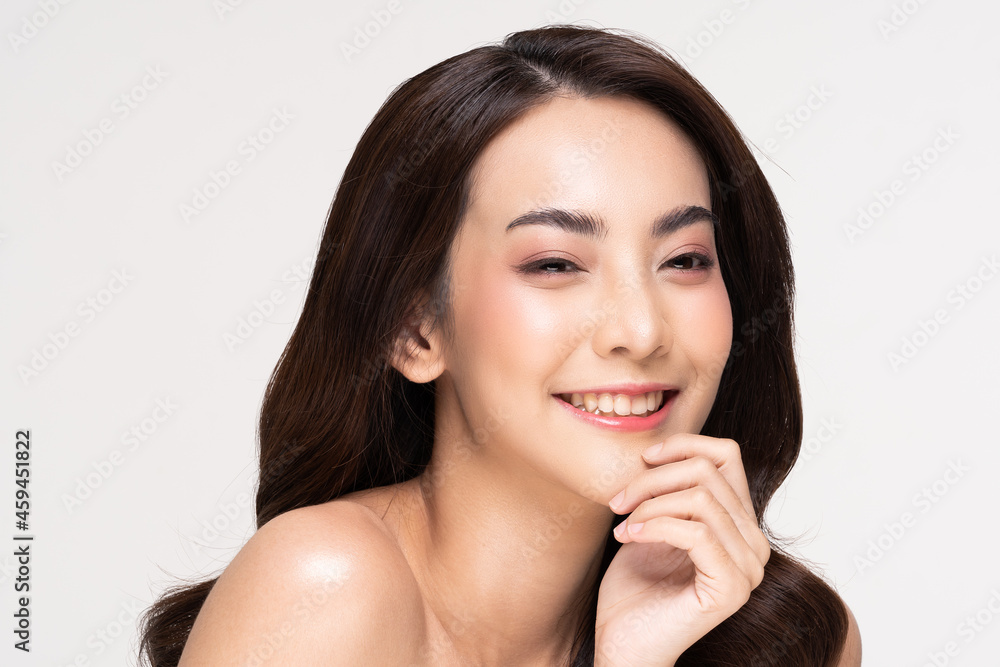 Beautiful Asian woman looking at camera smile with clean and fresh skin Happiness and cheerful with positive emotional,isolated on white background,Beauty and Cosmetics Concept Beautiful Asian woman looking at camera smile with clean and fresh skin Happiness and cheerful with positive emotional,isolated on white background,Beauty and Cosmetics Concept