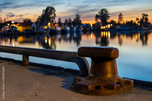 Fishing village freest on the German Baltic sea coast at sunset photo