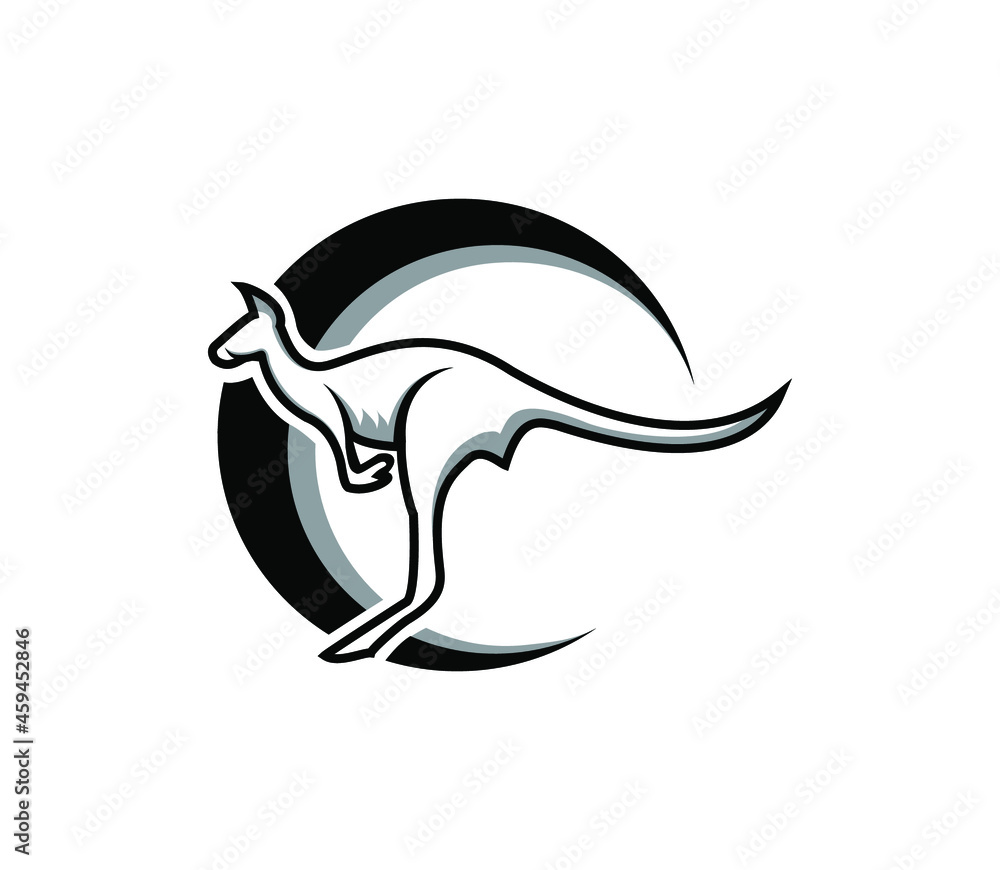 Obraz premium kangaroo logo simple design icon