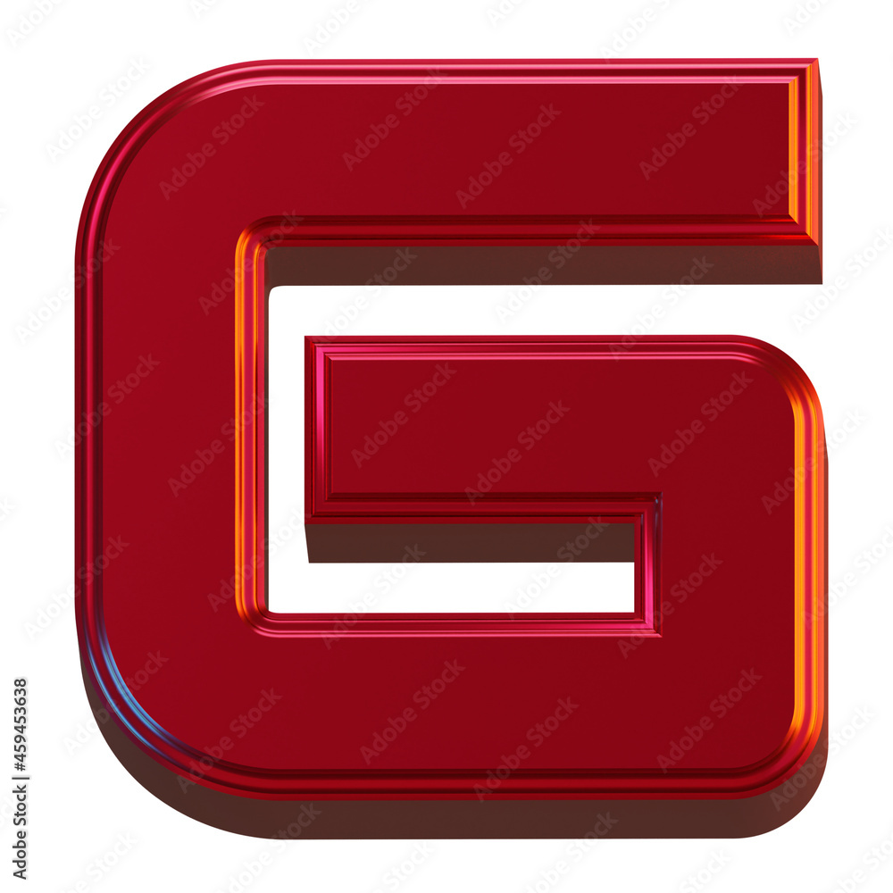 Letter G 3D Render Object Metallic Red Color Abstract Illustration Letter G 3D Render Object Metallic Red Color Abstract Illustration