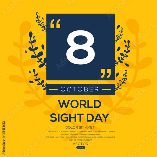 Creative design for (World Sight Day), 8 October, Vector illustration.