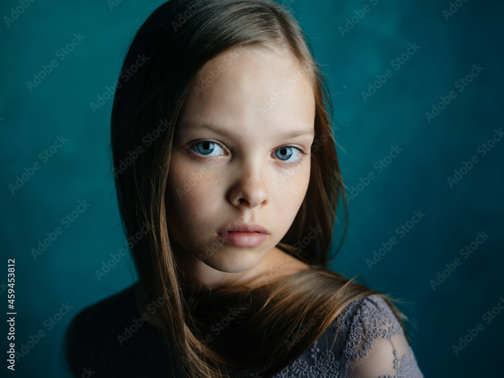 girl long hair face close up isolated background girl long hair face close up isolated background