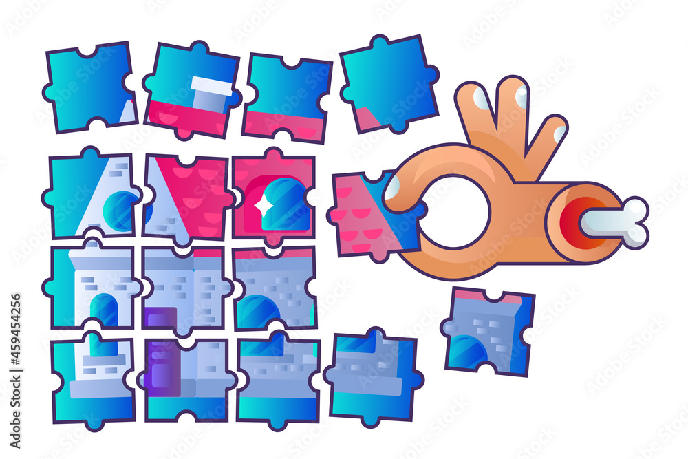 Fototapeta premium Real estate construction puzzle jigsaw art vector