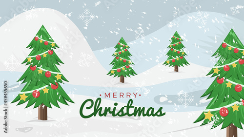 Snow landscape christmas gift background