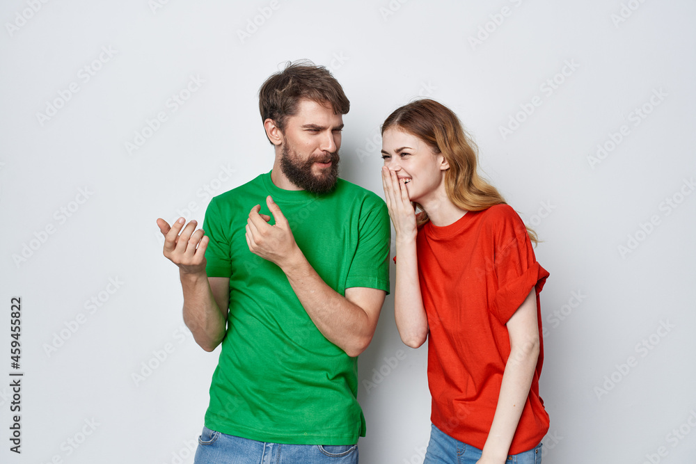 man and woman communication fun together friendship light background man and woman communication fun together friendship light background