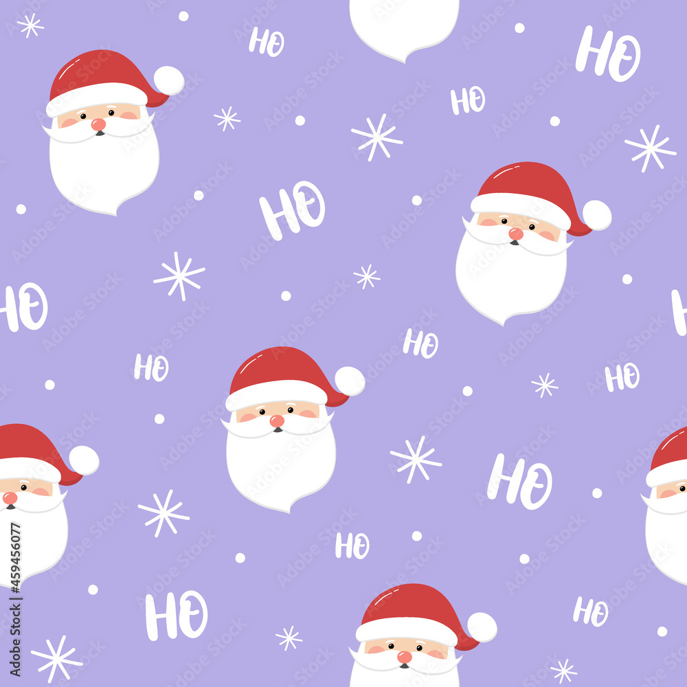 Christmas pattern with smiley Santa Claus. Xmas wrapping paper concept. Vector Christmas pattern with smiley Santa Claus. Xmas wrapping paper concept. Vector