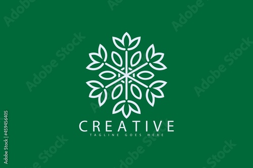 Tree leaf vector logo design ornament concept