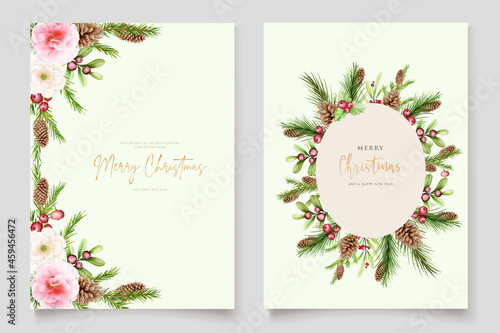 elegant hand drawn christmas background card