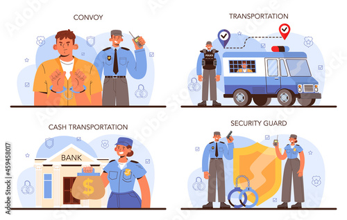 Convoy concept. Transportation of a criminal in an armored