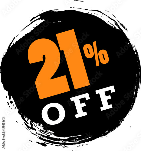 21% twenty one percent off tag label sale black friday circular black brushstroke
