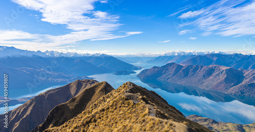 Billede på lærred Roy's Peak Mountain Lake Wanaka New Zealand Panorama