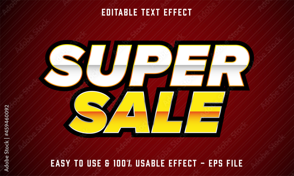 super sale editable text effect template with abstract style use for business brand and store campaign