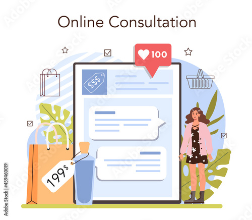 Commercial activities online service or platform. Entrepreneur putting