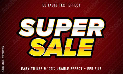 super sale editable text effect template with abstract style use for business brand and store campaign