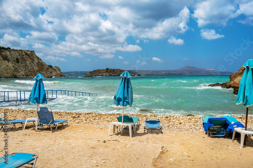 Empty beach in Almyrida. Crete, Greece photo